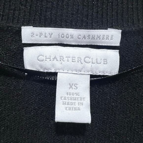 Charter Club 2-PLY Pure Cashmere Argyle Pattern Sweater Cardigan Women's XS - Picture 6 of 7